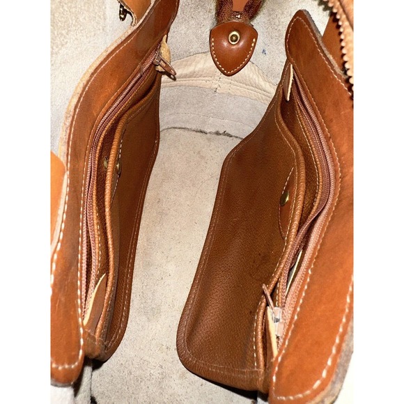 Dooney & Bourke Norfolk Domed Satchel Bag Taupe Tan Brown Purse Leather Handbag - Picture 5 of 16